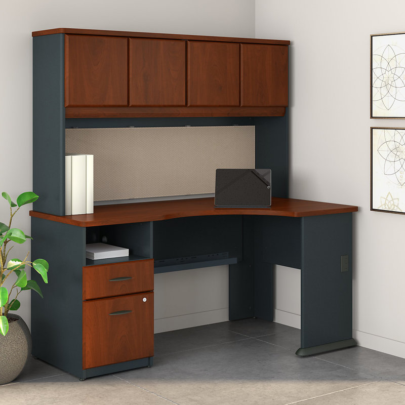 Bush Business Furniture Series A L Shaped Corner Desk with Hutch